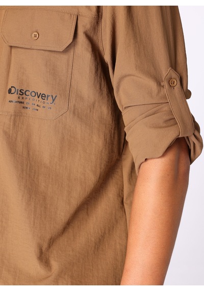 Discovery Expedition Açık Kahve Erkek Gömlek Relaxed Baskılı Gömlek D4wm-gml3301 Açık Kahverengi