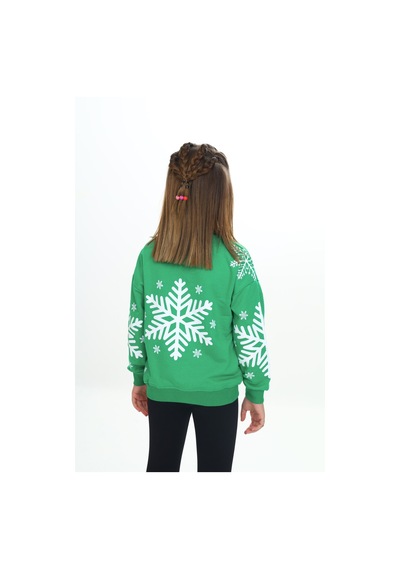 Toontoy Kız Çocuk Relax Fit Bisiklet Yaka Düşük Omuz Baskılı Sweatshirt - 2 İplik Çimen Yeşili Toontoy Kız Çocuk Relax Fit Bisiklet Yaka Düşük Omuz Baskılı Sweatshirt - 2 İplik Çimen Yeşili