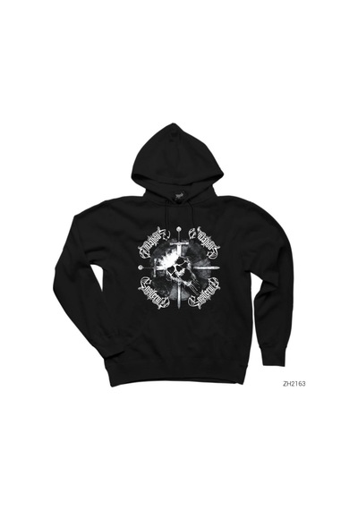 Ensiferum Skull Siyah Kapşonlu Sweatshirt Hoodie Siyah