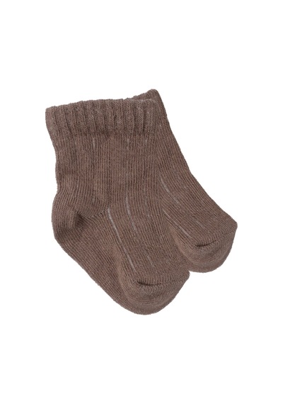 Bebegen Unisex Bej Kahve 3'lü Çorap 0-6 Ay Çok Renkli