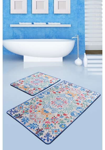 Ceramıca Djt 2 Lı Set Banyo Halısı, Paspas Çok Renkli