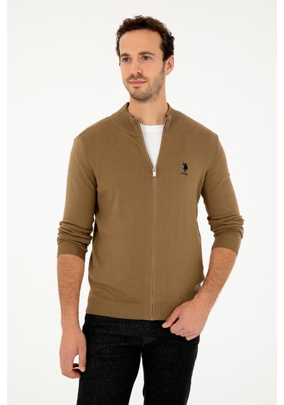 U.s. Polo Assn. Erkek Haki Hırka Triko 50293526-vr027 Haki