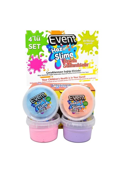 Özel Kutulu 4 Renk 180 Gr Hazır Slime Ce Belgeli Kaliteli Ürün Ele Yapışmaz Karışık Set