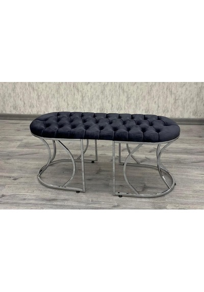 Bench Puf Bank İkili Bench Gümüş