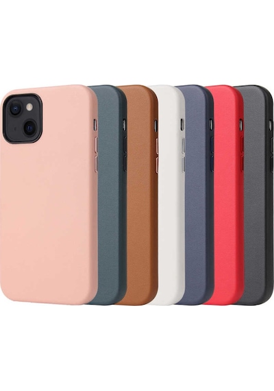 Apple Uyumlu  iPhone 13 Kilif Deri Tasarim Kadife Iç Yüzey Lüx Kapak 558171315