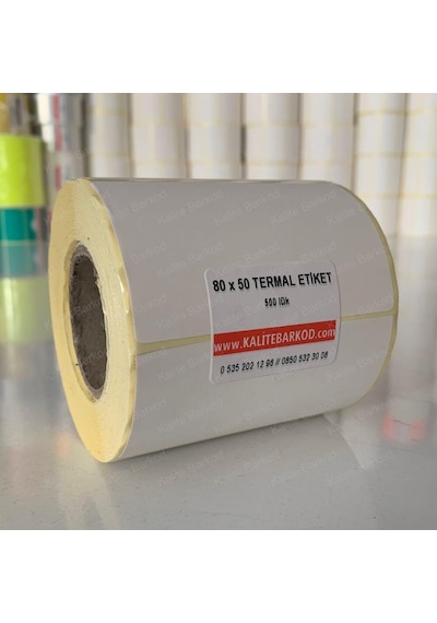 80X50 Termal Etiket Rulo Barkod Etiket Kalite Barkod