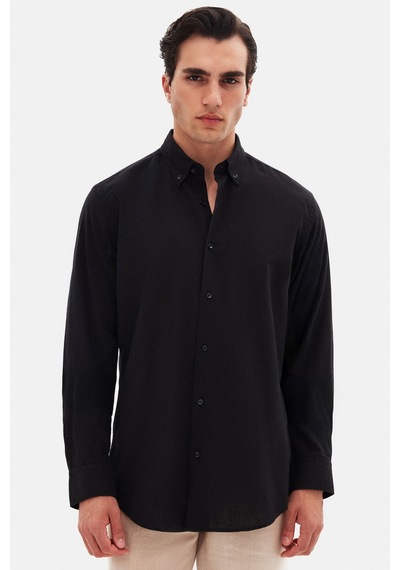 D'S Damat Ds Damat Comfort Siyah Düğmeli Yaka Rahat Kesim Keten Görünümlü %100 Pamuk Gömlek 2HC02ORT64265 Siyah D'S Damat Ds Damat Comfort Siyah Düğmeli Yaka Rahat Kesim Keten Görünümlü %100 Pamuk Gömlek 2HC02ORT64265 Siyah