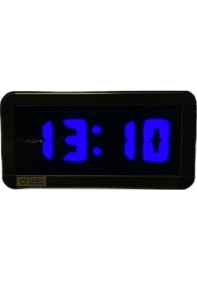 Dijital Led Duvar Ve Masa Saati Ve Derece - Mavi Kasa Ölçüleri: 7x17 Cm