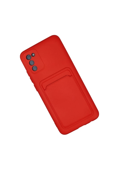 Samsung Uyumlu Galaxy A02s Kılıf Kelvin Kartvizitli Silikon - Kırmızı