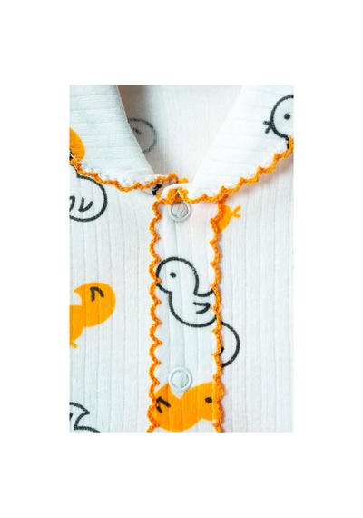 Veramoni Düğmeli İkili Bebek Pijama Takımı Sarı