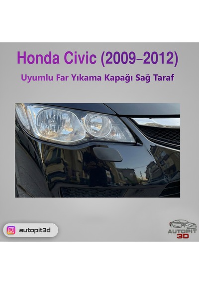 Honda Civic 2009 2012 Uyumlu Far Yıkama Kapağı Sağ Taraf