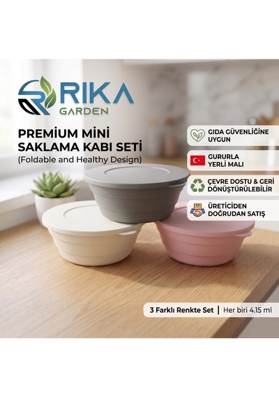 Rika Garden 3 Lü Plastik Saklama Kabı Renkli