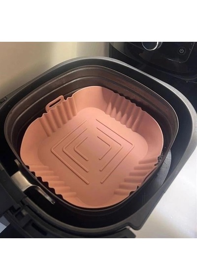 Buffer Renkli Isıya Dayanıklı Yıkanılabilir Silikon Fırın Airfryer Kare Model Pişirme Matı 20 Cm