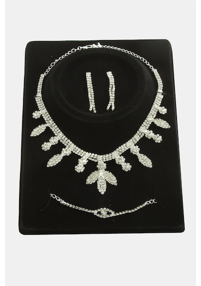 Yaprak Taşlı Lüks Set Kolye 11