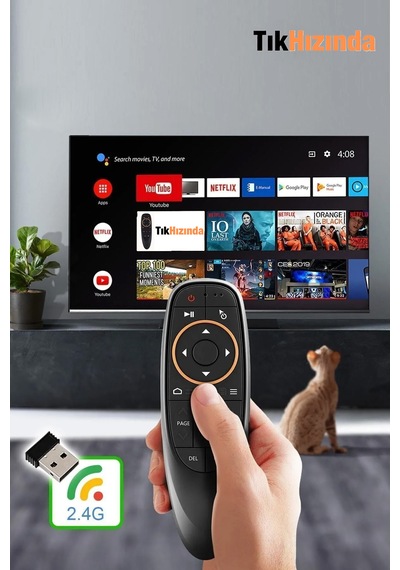 Android Tv Box ,akıllı Kumanda, Air Mouse, Sesli Kontrol, 2.4g
