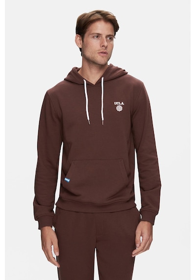 Ucla Nevada Kahve Kapüşonlu Baskılı Standard Fit Erkek Sweatshirt Kahve Kahverengi