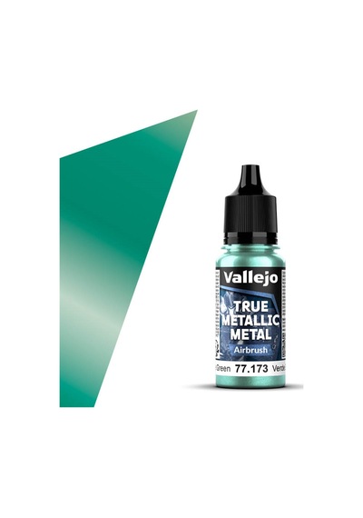 Vallejo 77173 18 Ml. Beetle Green, Airbrush, True Metallic Metal Tmm Serisi Model Boyası Renkli