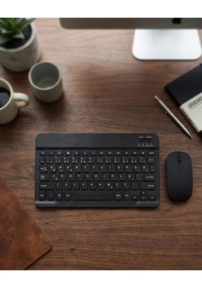 Hubrendy  Wireless Klavye Mouse Seti Bluetooth Bağlantılı İnce Tasarım Sessiz Kullanım
