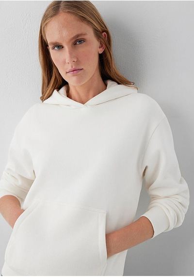 Mavi Kapişonlu Sweatshırt Hindistan Cevizi Kırık Beyaz Kadın Sweatshirt M167299-80194