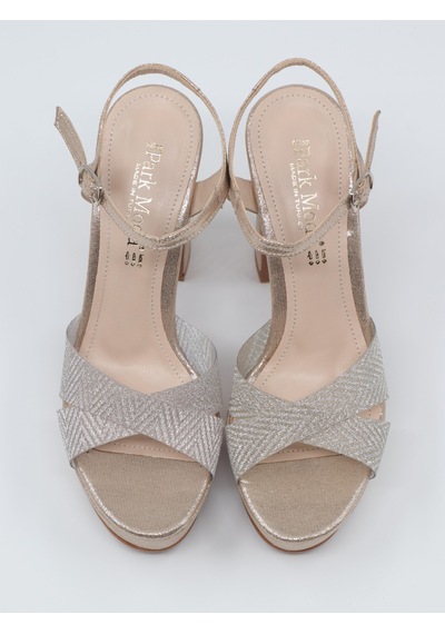 Nesilshoes Nesil Shoes Carel 2057 Altın Simli Platform Kadın Sandalet Altın Sim
