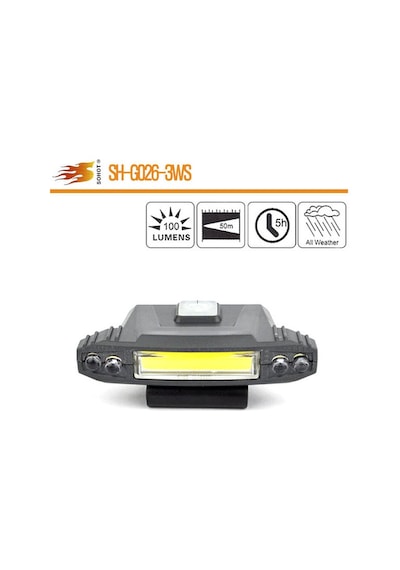 Police PS-1930 USB Şarjlı COB Led Şapka Feneri Mavi - Siyah