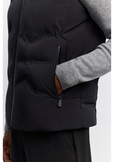 Avva Erkek Siyah Dik Yaka Rüzgar Geçirmez Hafif Nefes Alan Su İtici Comfort Fit Yelek A62y6501