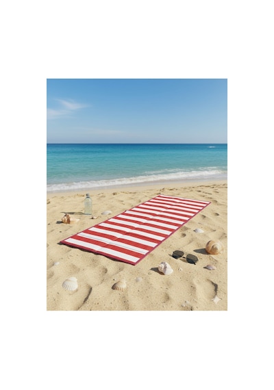 Katlanabilir Plaj Hasırı Piknik Plaj Park Bahçe Teras 70x180 Dış Mekan Halı Kilim Paspas-731 Kırmızı