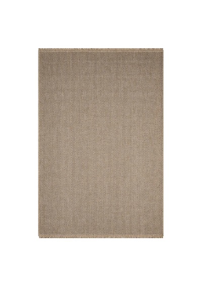 Kahve Bej Kılçık Desenli Modern Jüt Halı - L671kaın