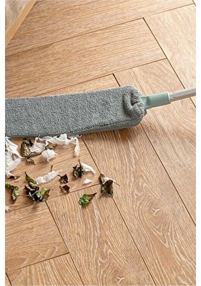 1 Yedekli Mikrofiber Başlıklı Girintili Yüzey Dip Köşe Raf Temizleme Mopu Toz Alma Fırçası