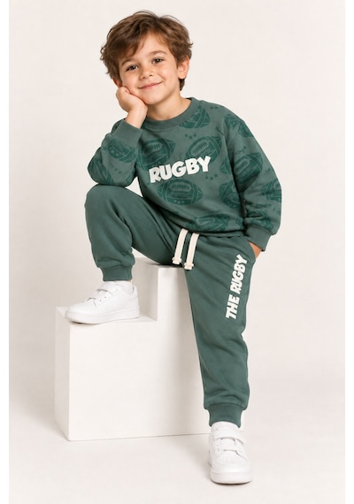 Ahengim Erkek Çocuk Rugby Topu Baskılı Pamuklu Sweatshirt Ve Pantolon Eşofman Takımı Ak119 Koyu Yeşil Ahengim Erkek Çocuk Rugby Topu Baskılı Pamuklu Sweatshirt Ve Pantolon Eşofman Takımı Ak119 Koyu Yeşil
