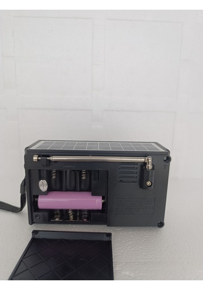 Solar Fm Radyo Bluetooth Hoparlör Mp3 Çalar Usb.tf.aux Çalar El Feneri - Kahverengi- Tek Ebat