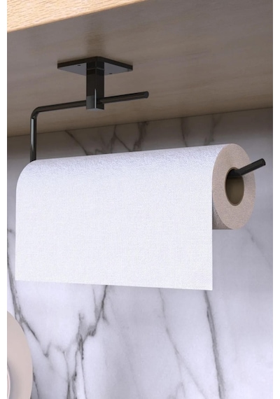 Yapışkanlı Siyah Tuvalet Kağıdı Askısı Ve Siyah Rulo Havluluk, Paslanmaz 2'li Set, Banyo Seti Diğer