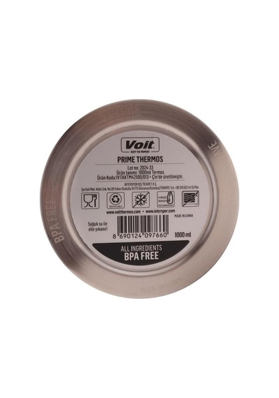 Voit Prime Termos 1000 Ml, Gri Diğer