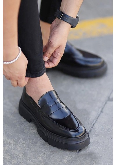 Shoetyle - Hakiki Açma Deri Günlük Erkek Ayakkabı - 250-132470-1551 Siyah