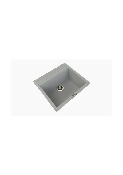 Polex Cristalüx Granit Evye P-08 Gri Tezgah Altı Ve Tezgah Üstü Kare Mutfak Evyesi 55.5x50 CM