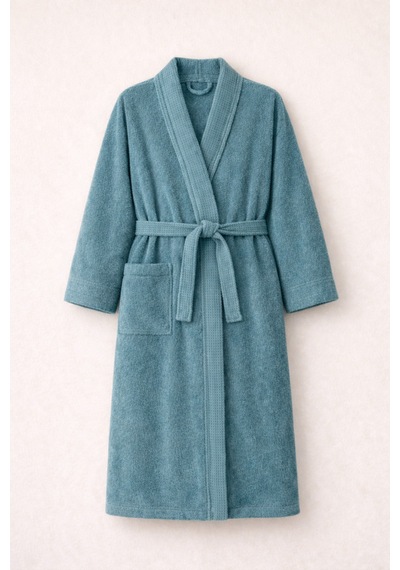 Tokyo Serisi Waffle Yakalı Kimono Bornoz Mint