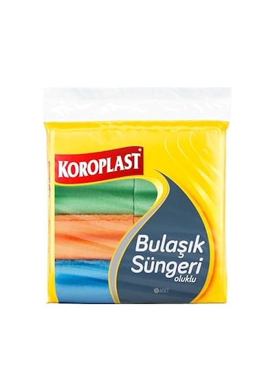 Koroplast Çift Taraflı Oluklu Bulaşık Süngeri 8'li, Çizik & İz Bırakmaz, Yağ Ve Leke Çıkarıcı Mutfak Temizlik Süngeri, Tava, Tencere, Tabak, Bardak, Çatal, Bıçak, Ocak, Tezgah, Cam & Seramik Yüzeyler Açık Indigo