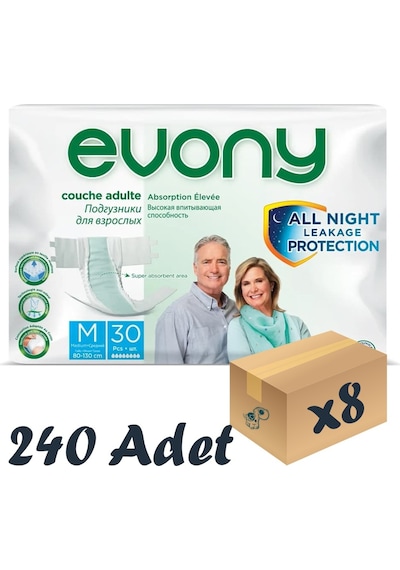 Evony Belbantlı Yetişkin Hasta Bezi Medium 8 x 30'Lu