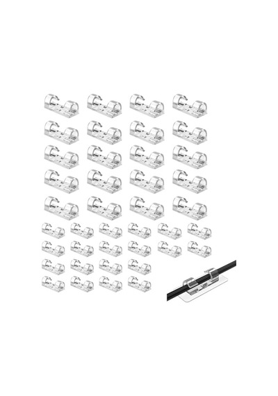 Kyrotech 40 Adet Yapışkanlı Kablo Klipsi Seti, Kablo Düzenleyici, Masa Üstü Ve Duvar İçin Tutucu, Kablo Sabitleyici Aparat, Ev Ofis Yönetimi, Usb, Şarj, Ethernet, Mouse İçin Uygundur