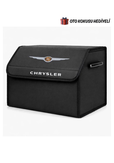 Chrysler Marka Logolu Oto Bagaj Organizer Çanta Oto Bagaj Çantası 2 Bölmeli Suni Deri Boyutlar : 48 Cm X 31 Cm X 29 Cm