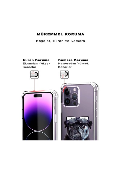 Samsung Galaxy S23fe İle Uyumlu Köpek 3 Baskılı Şeffaf Köşe Korumalı Antişok Kılıf