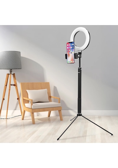 Philips Dlk3621n 93 2 İn 1 Tripod Standı Telefon Tutacağı Youtube Selfi Canlı Yayın İçin Işıklı Telefon Tutucu Siyah