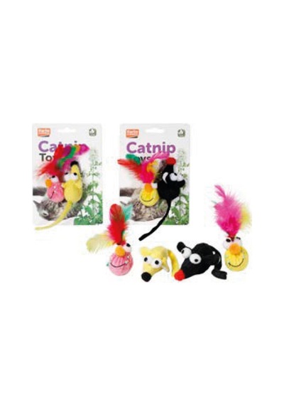 Karlıe - 343 - Peluş Kedi Otlu Oyuncak Set - Metemıx - 2li 6cm