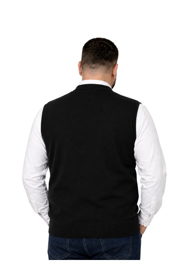 Battalmoda Erkek Büyük Beden Siyah Cepli Triko Yelek 3xl-4xl-5xl-6xl