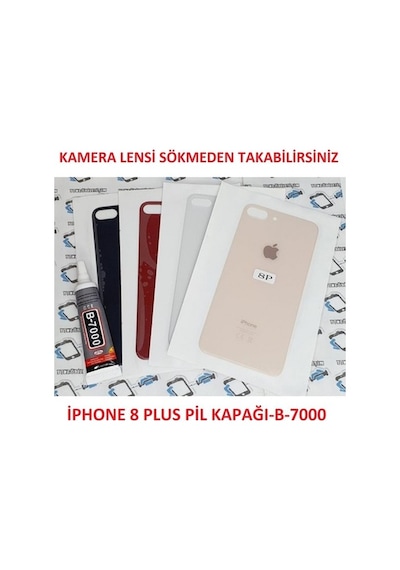 Apple Uyumlu iPhone 8 Plus Arka Pil Batarya Kapağı (Cam) B-7000 (226129979)