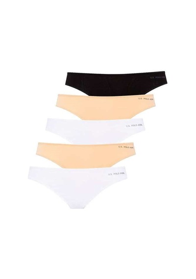 U.S. Polo Assn. U.s Polo Assn. 67006 Kadın 5 Li Kıl Lastiklı Slip-siyah&ten&beyaz&ten&beyaz mix color