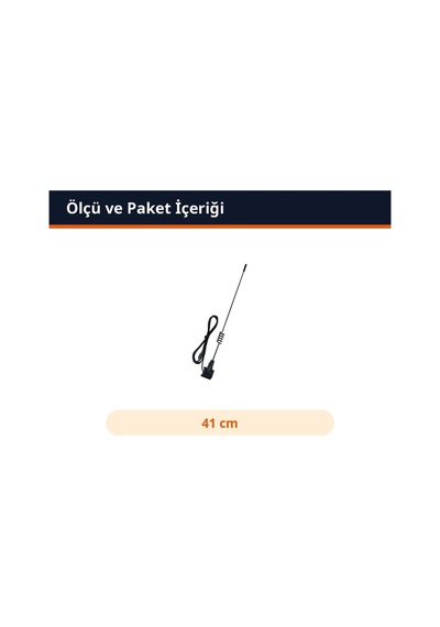 Trobus Oto Anten Yaylı Oluk Tip 41 Cm Siyah