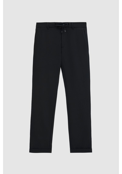 Twn Slim Fit Siyah Armürlü Jogger Pantolon 4ec03kv703503 001