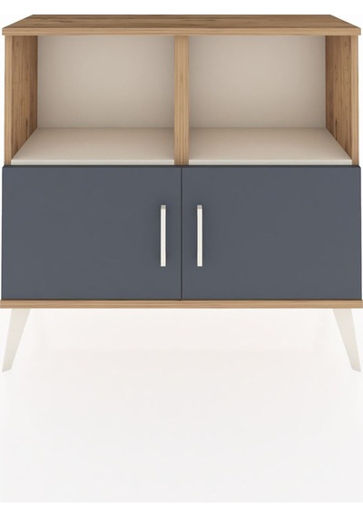 Arges Şifonyer 2 Raflı 2 Kapaklı 88x30x80 Çam-antrasit/aytaşı Antrasit/aytaşı