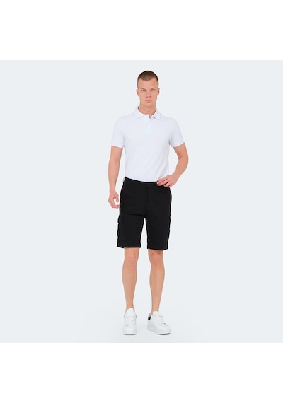 Slazenger EARNINGS Erkek Cepli Kargo Siyah Şort